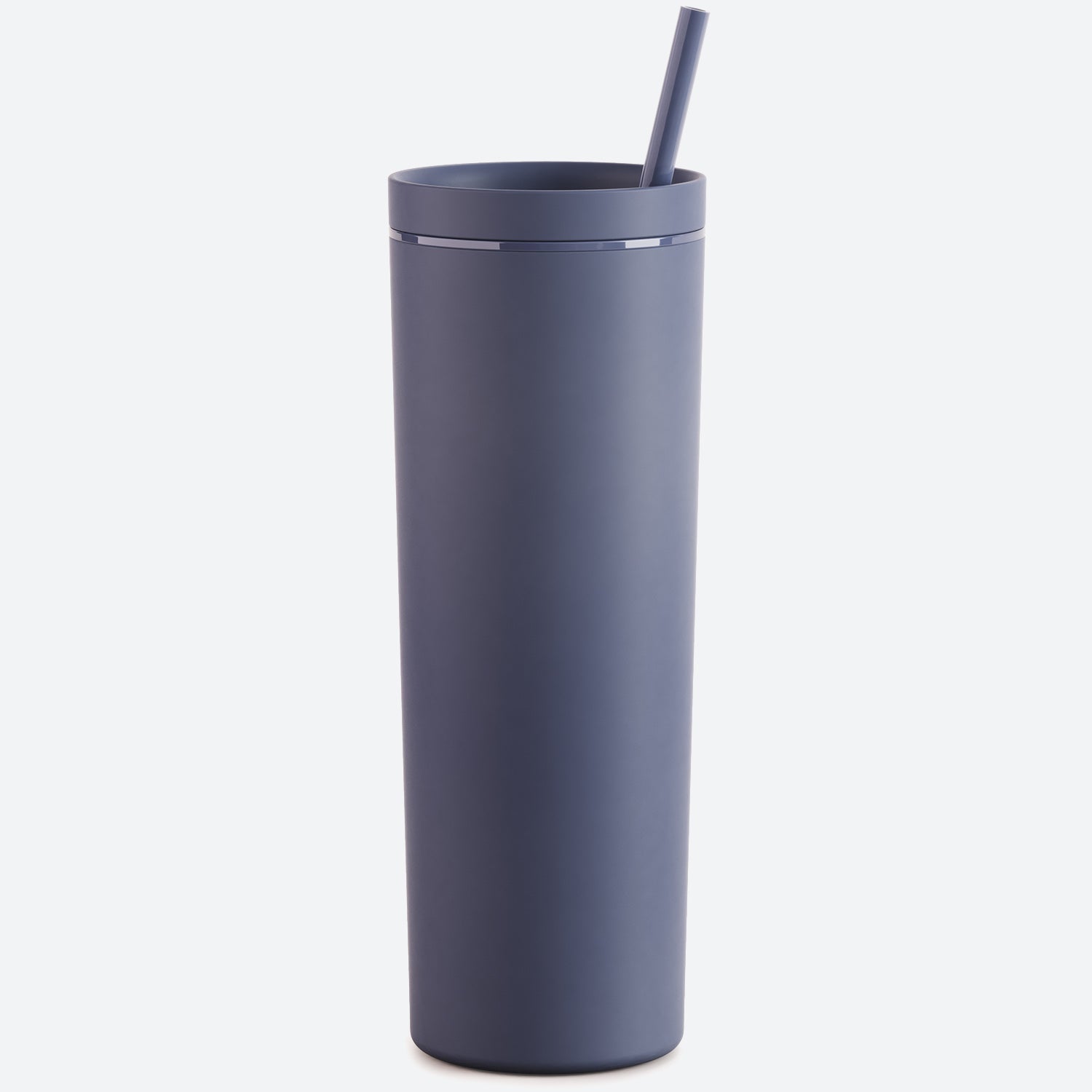 Maars Skinny Acrylic Tumbler with Lid and Straw | 18oz Premium Insulated  Double Wall Plastic Reusable Cups - Matte Black, 2 Pack