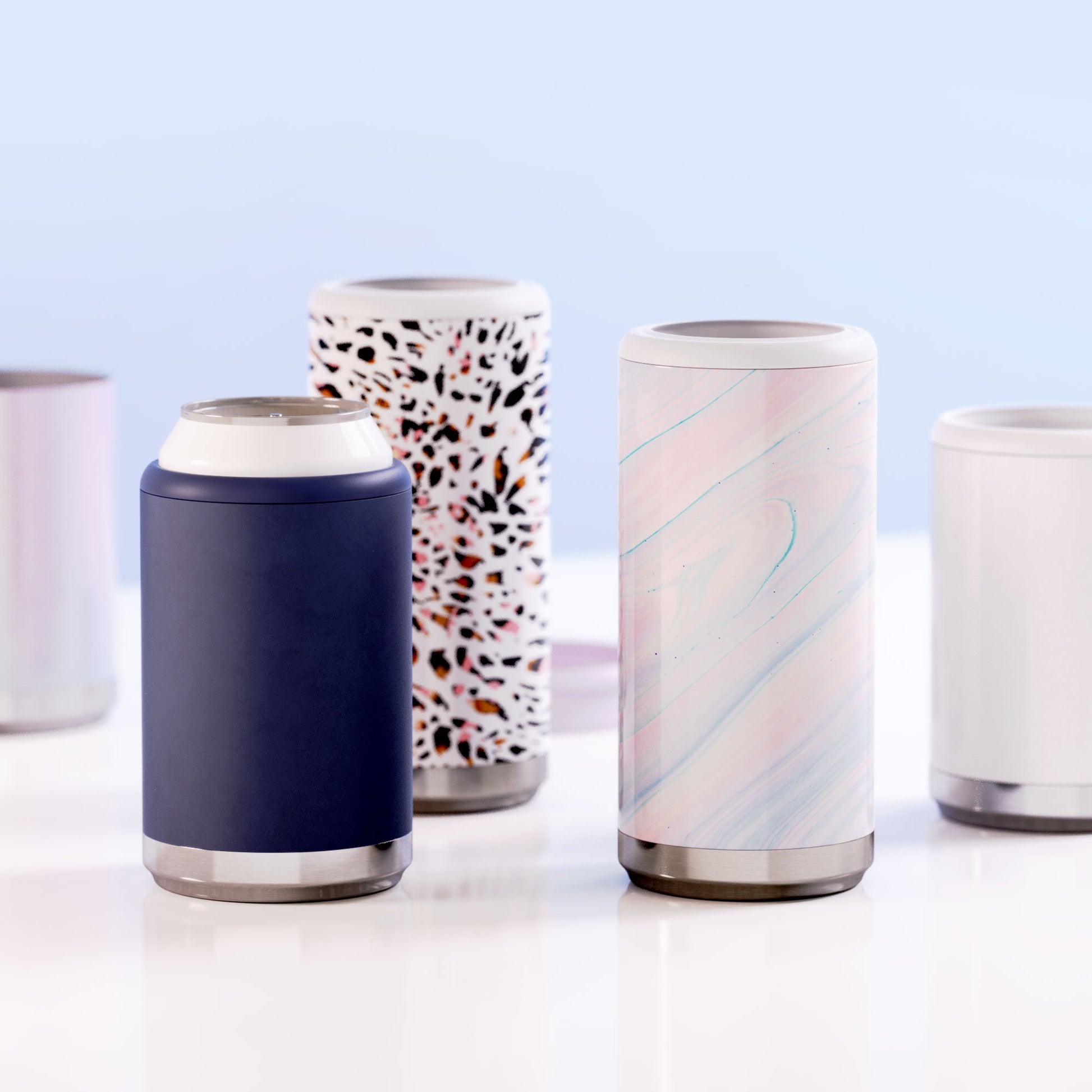 Maars Skinny Can Cooler for Slim Beer & Hard Seltzer | Stainless Steel 12oz  Sleeve, Double Wall Vacuum Insulated Drink Holder - Glitter Rosewood